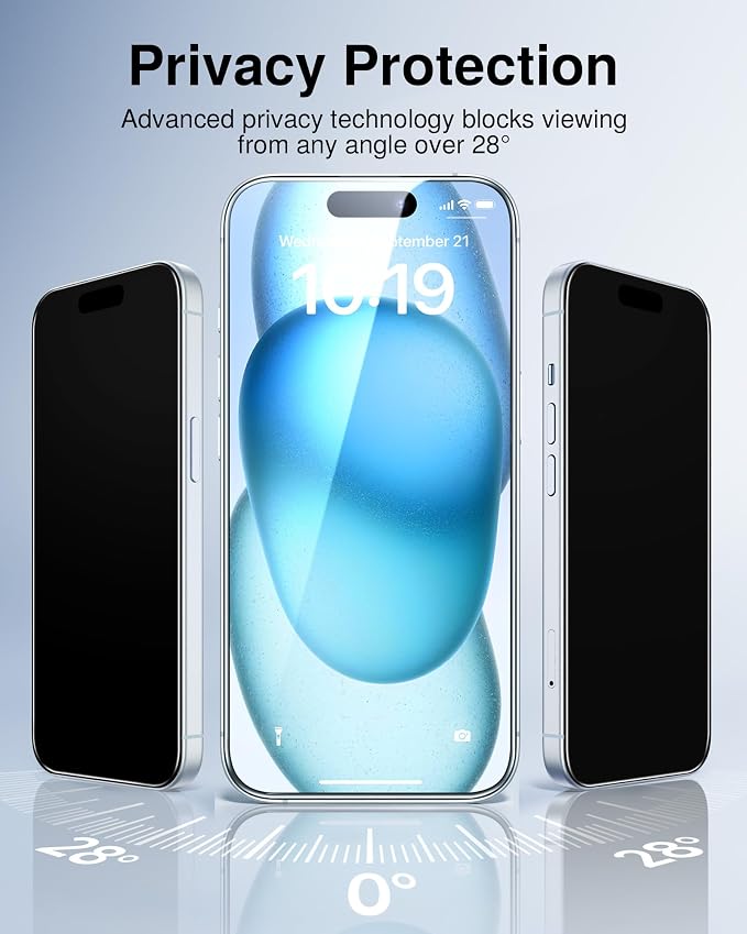 SMARTDEVIL 2 Pack for iPhone 15 Plus Privacy Screen Protector, Military Grade - Image 3