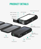 BLAVOR Solar Charger Power Bank, PD 18W Fast Charging 20000mAh Battery Pack - Image 6