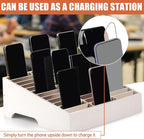Wooden 36-Grid Cell Phones Storage Box Desktop Mobile Phone Holder Organizer - Image 3