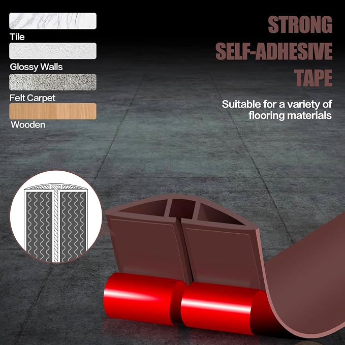 Floor Cord Cover Cavity 0.8"x0.37" Self Adhesive Cord Hider, 3.3FT Low Profile - Image 4