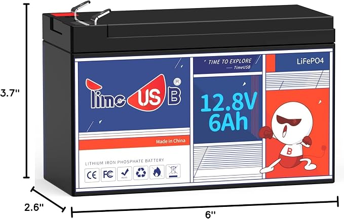 12V 6Ah LiFePO4 Lithium Battery, Deep 2000+ Rechargeable Cycle, Low - Image 8