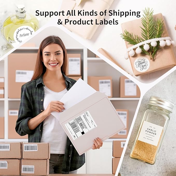 Bluetooth Thermal Shipping Label Printer, 4X6 Inkless Label Machine - Image 6