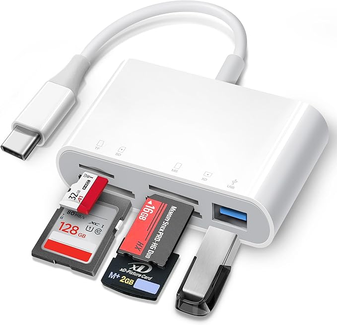USB C SD Card Reader, 5 in 1 USB-C to Memory Card Adapter by ChiaoPio
