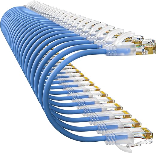 Cat6a Patch Cables 1ft Slim, Cat6 Ethernet Patch Cable Pure Copper, Flexible by 10Gsupxsel