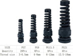 38 Pcs Waterproof Cable Gland, PG7、PG9、PG13.5、PG21 Thread 3~18mm, waterproof - Image 2
