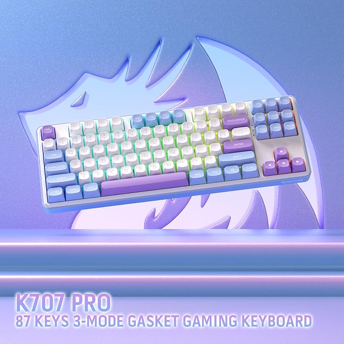 Redragon K707 PRO 80% Wireless Gasket RGB Gaming Keyboard, 3-Modes 87 Keys TKL - Image 9