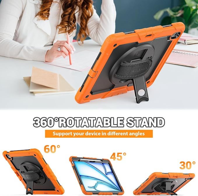 SEYMAC for iPad Air 13 Inch Case M3 2025/ M2 2024, Heavy Duty Shockproof - Image 4