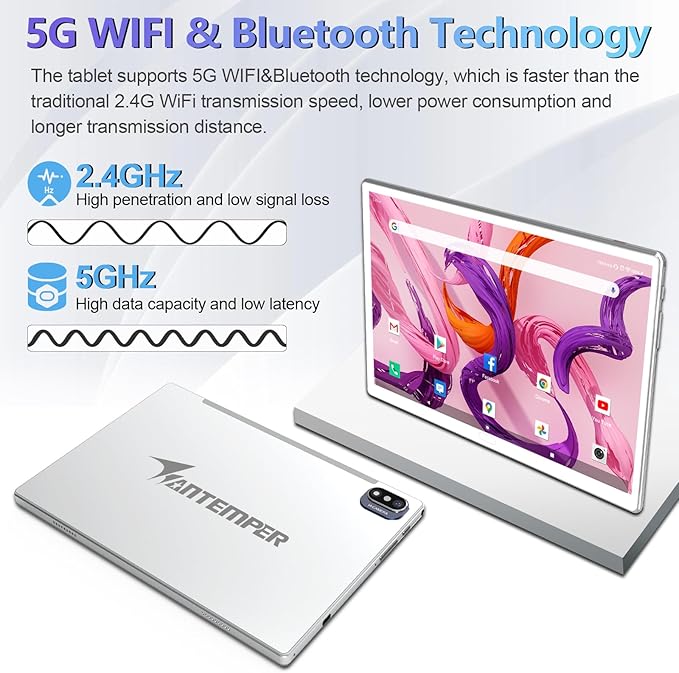 ANTEMPER Latest Android Tablet 10.1 Inch, 5G WiFi Tablets Mit 16GB RAM+128GB ROM - Image 6