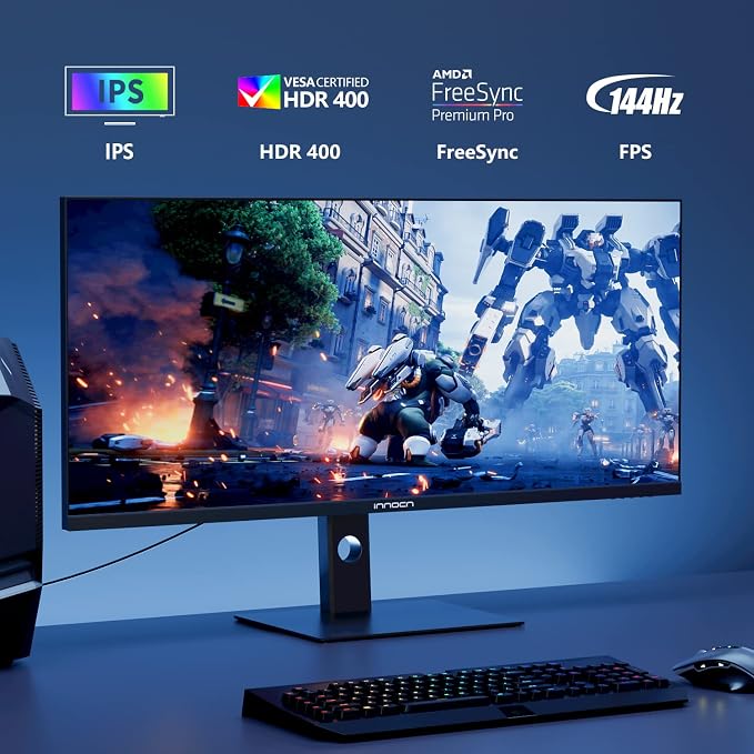 INNOCN 40C1R Ultrawide Monitor 40" WQHD 3440 x 1440p 144Hz FreeSync Premium - Image 2