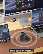 ProtoArc Vertical Wireless Trackball Mouse, EM05 NL Bluetooth Ergonomic - Image 4