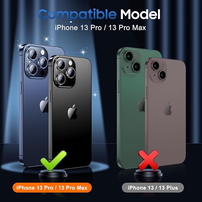 UniqueMe 3 Packs Compatible for iPhone 13 Pro Max/iPhone 13 Pro Camera Lens - Image 7