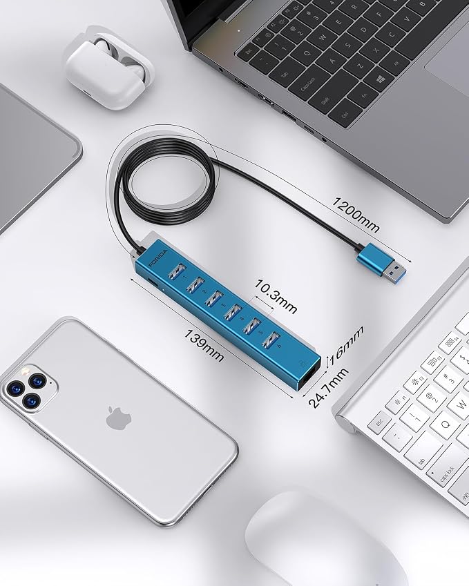 7 Ports USB 3.0 Hub, USB to Network HUB - Image 7
