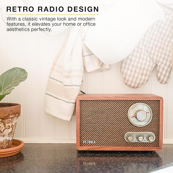 Victrola Willow – Retro Wood Bluetooth Radio - Image 6