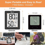 Geevon Digital Hygrometer, 3 Pack Indoor Thermometer Room Temperature Humidity - Image 2
