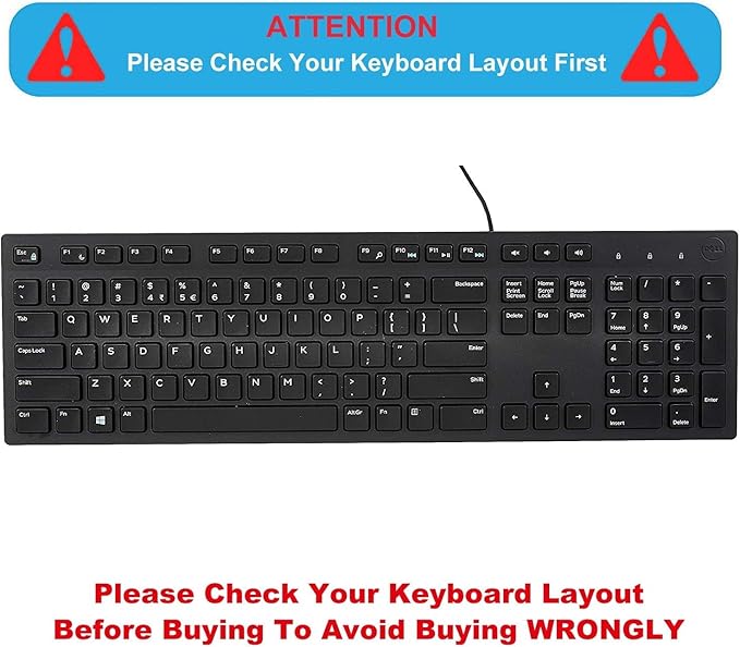 Keyboard Cover Skin for Dell KM636 KB216 KB216t KB216d KB216p Wired & Wireless - Image 2