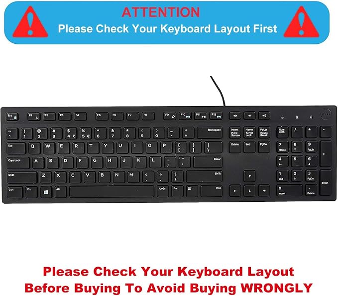 Keyboard Cover Skin for Dell KM636 KB216 KB216t KB216d KB216p Wired & Wireless - Image 2
