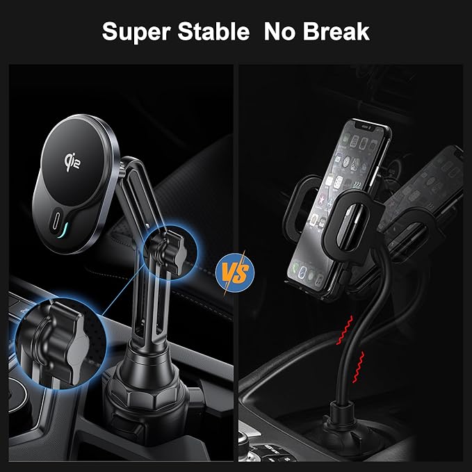 for Qi2 15W Wireless MagSafe Car Mount Charger Cup Phone Holder, 15W Fast - Image 6