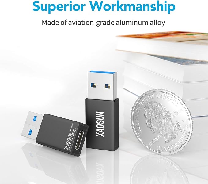 USB C Female to USB Male Adapter, 3.1 USB A to USB C Adapter, XAOSUN One-Sided - Image 7