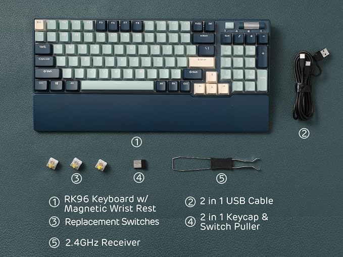 RK ROYAL KLUDGE RK96 RGB Limited Ed, 90% 96 Keys Wireless Triple Mode - Image 8