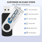 ABLAZE Personalized USB 128MB Flash Drive 10 Pack, USB 2.0 Custom Thumb Drives - Image 6