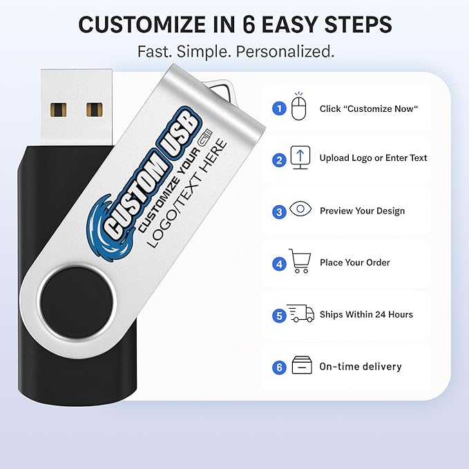 ABLAZE Personalized USB 32GB Flash Drive 10 Pack, USB 2.0 Custom Thumb Drives - Image 6