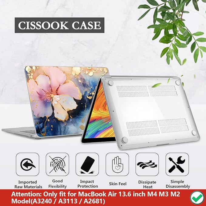 CISSOOK Compatible with MacBook Air 13.6 inch Case M2 M3 M4 Release 2025 2024 - Image 6