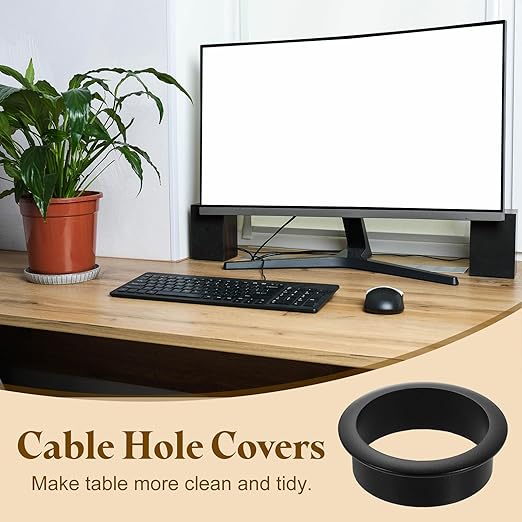 uxcell Desk Grommet, 1-3/4" Zinc Alloy Cable Hole Cover Wire Cord Organizer - Image 6