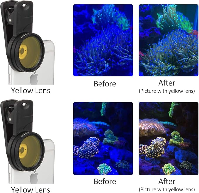 Reef Coral Lens Phone Kits 5 Lenses Kit 1 Dust Shield Case 2 Lens Clips - Image 5