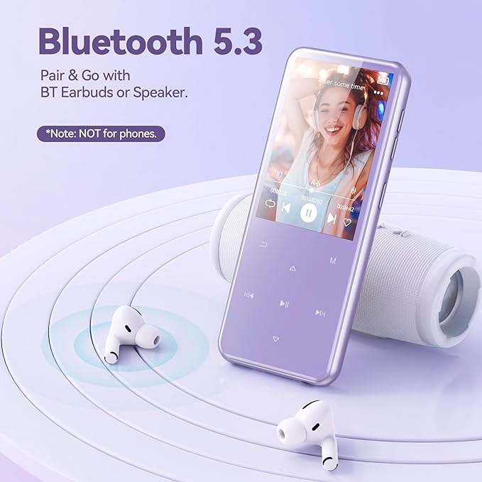 AGPTEK 64GB MP3 Player with Bluetooth, M3 2.4 inch Music Player with Speaker - Image 3