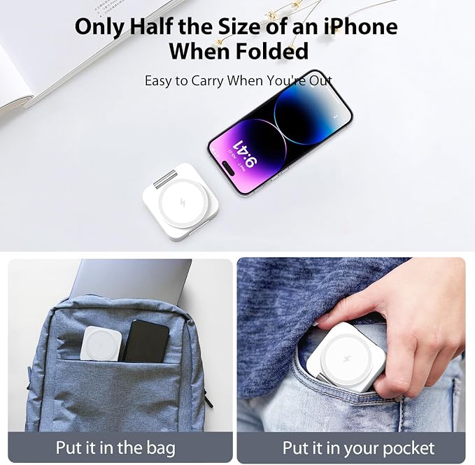 Fast Wireless Charger, Magnetic Foldable 3 in 1 Charging Station - Image 7