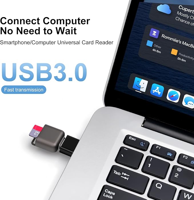 Micro SD Card Reader, BORLTER CLAMP TF Card Reader USB C 3.0 to TF/Micro SD - Image 2