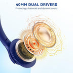 KVIDIO Bluetooth Headphones Over Ear, 65 Hours Playtime Wireless Headphones - Image 5