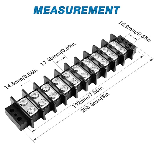 GLOSO TBE Double Row Stainless Terminal Blocks, Marine Grade, 4-14 AWG Cu - Image 2