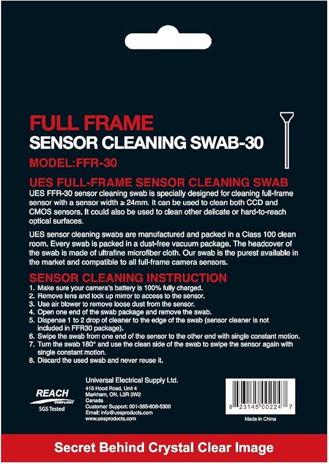 UES FFR-30 DSLR or SLR Digital Camera Sensor Cleaning Swabs - Image 9