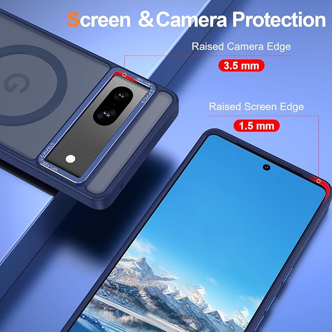 Magnetic for Google Pixel 7 Case, Shockproof Slim Translucent Matte Anti-Slip - Image 3