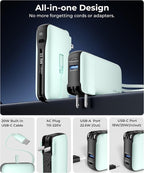 1 Pack Portable Charger with Built-in USB-C Cable & Plug, 000mAh 5V/4.5A Power - Image 2
