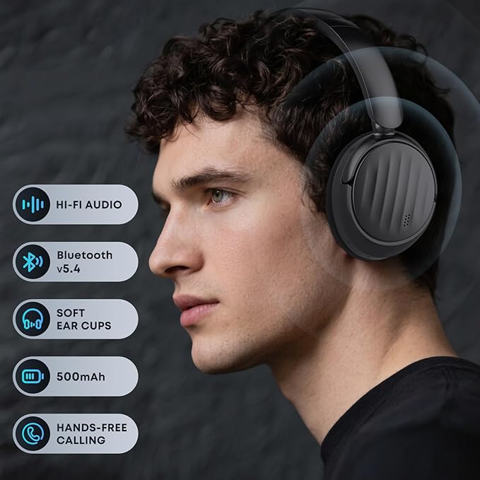 Bluetooth Headphones with Active Noise Cancelling, Wireless Over Ear Bluetooth - Image 2