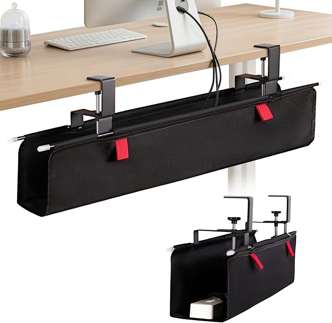 No Drill Under Desk Cable Management Tray by Unknown