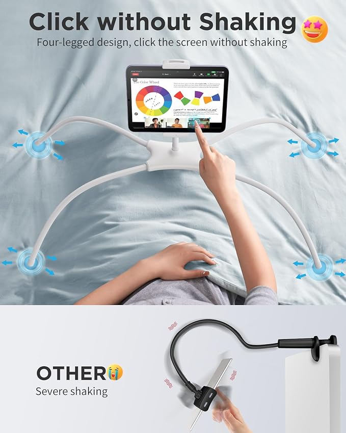 SAIJI iPad Stand, Adjustable Ergonomic Tablet Holder - Image 4