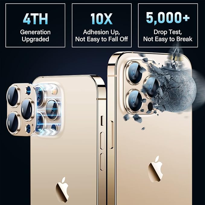 Uyiton for iPhone 12 Pro Max Camera Lens Protector, 9H Tempered Glass Camera - Image 2