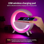 Table Lamp with Bluetooth Speaker, G Bedside Lamp with 15W Wireless Charger - Image 5