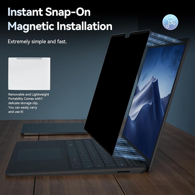 Privacy Filter Compatible with 15 Inch Surface Laptop 5/4/3/2/1, Easy On/Off - Image 4