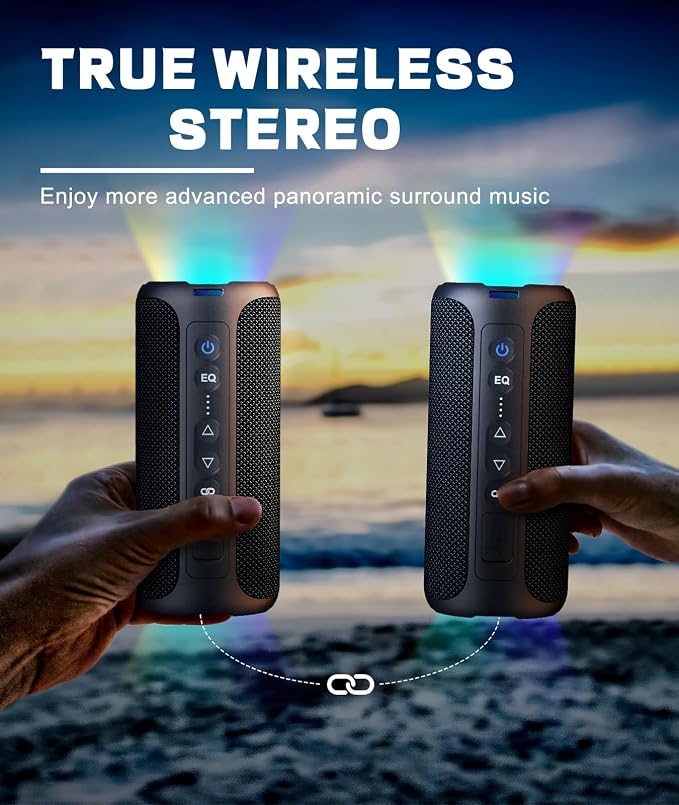 Ortizan Bluetooth Speakers, Portable Wireless Stereo Speaker - Image 8