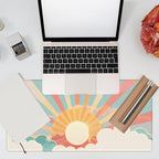 Large Gaming Mouse Pad for Desk, Boho Pastel Sun Desk Mat, Colorful Sunshine - Image 7