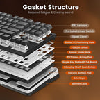 Redragon Wireless Mechanical Keyboard, 3-Modes Bluetooth Gasket Hot Swappable - Image 5