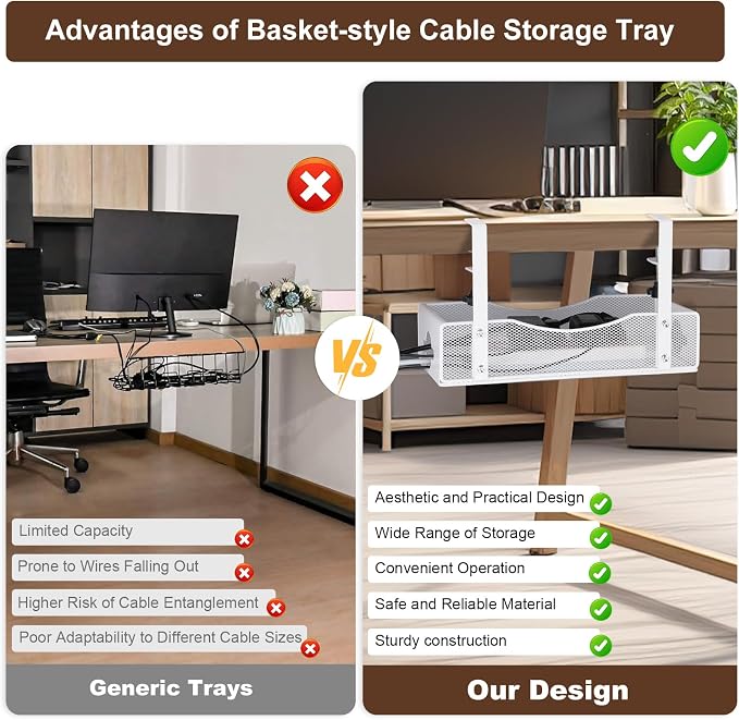 Extra Wide Under Desk Cable Management - Image 3