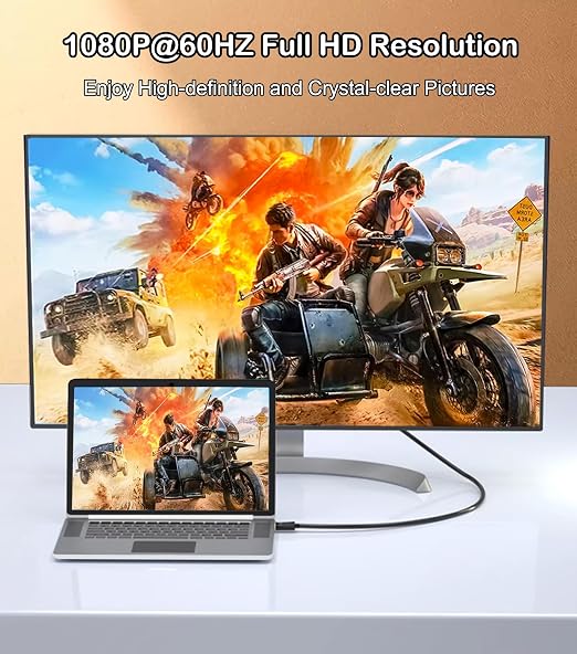 DisplayPort to VGA Cable 6FT, Display Port DP to VGA Adapter, 1080P@60Hz Video - Image 3