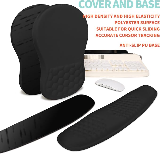 2-in-1 Ergonomic Set, Wave Rise Keyboard Wrist Rest and Massage Bulge Slope - Image 6
