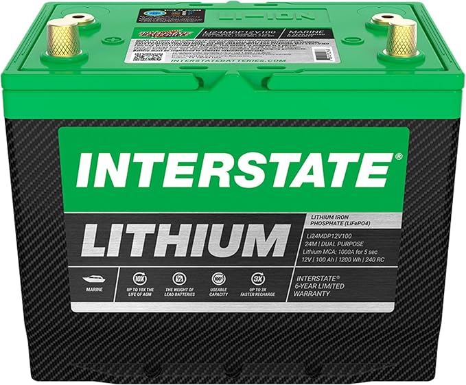 Interstate Batteries 12V 100Ah Group Size 24M Lithium Marine Dual Purpose Deep - Image 5