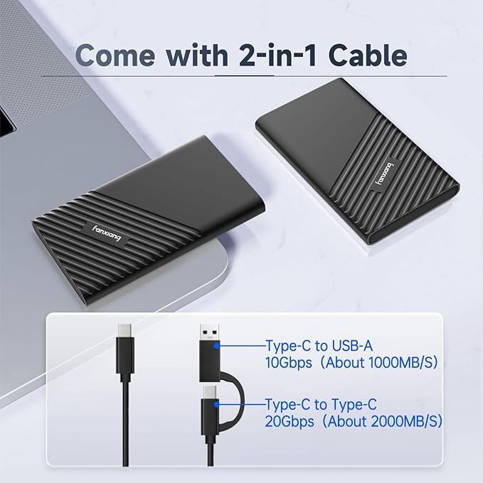 fanxiang 500GB External SSD Portable, USB C External Solid State Drive External - Image 4
